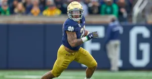 Notre Dame Football Player Action Shot Wallpaper
