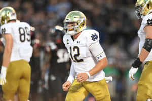 Notre Dame Quarterback Ian Book Gameplay Wallpaper