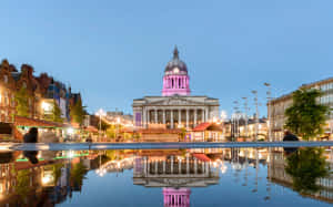 Nottingham Council House Twilight Reflection Wallpaper