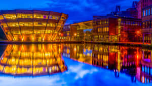 Nottingham University Jubilee Campus Twilight Reflection Wallpaper