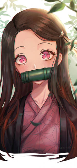 Now With Nezuko On Your Iphone, You'll Be Ready For Anything! Wallpaper