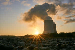 Nuclear Power Plant Sunset Wallpaper