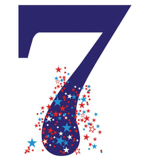 Number 7 Star Sparkles Wallpaper