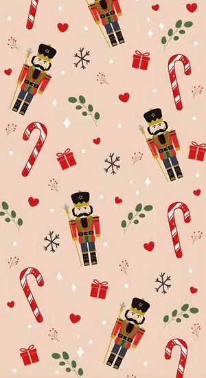 Nutcracker Holiday Pattern Wallpaper