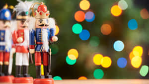 Nutcracker Soldiers With Bokeh Lights Wallpaper