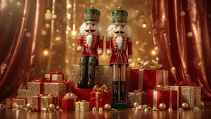 Nutcracker Soldiers With Gifts Wallpaper