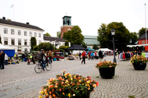 Nykoping Market Square Sweden Wallpaper