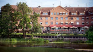 Nykoping Riverside Building Sweden Wallpaper