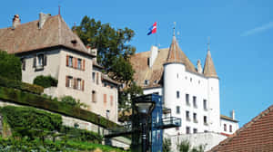 Nyon Castle Switzerland Sunny Day Wallpaper