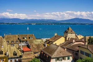Nyon Lake Geneva View Switzerland Wallpaper