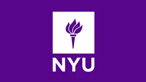 Nyu Vibrant Purple Logo On A Dark Background Wallpaper