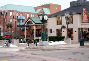 Oakville Downtown Winter Scene Wallpaper