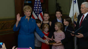 Oath_ Ceremony_ American_ Flags_ Background Wallpaper