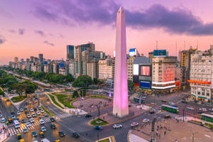 Obelisco De Buenos Aires At Dusk Wallpaper