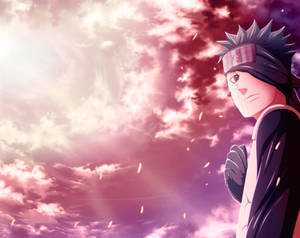 Obito Uchiha Under Bright Pink Sky Wallpaper