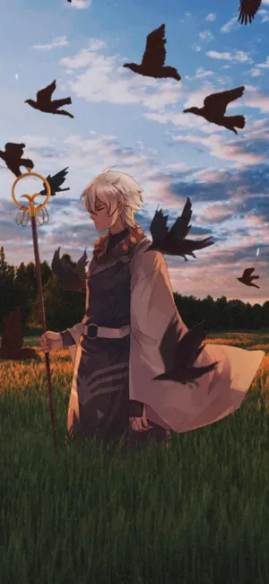 Oboro From Gintama In An Intense Battle Scene Wallpaper