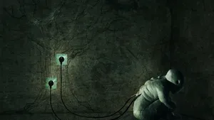 Obscure Alien Charging In Tree Wallpaper