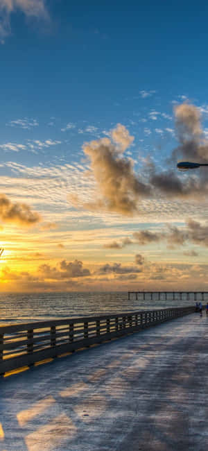 Ocean Beach Pier In San Diego Iphone Wallpaper