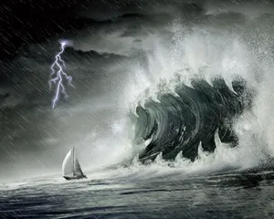 Ocean Storm Digital Piece Wallpaper