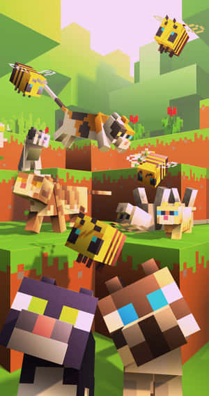 Ocelot In Its Natural Habitat In Minecraft Wallpaper