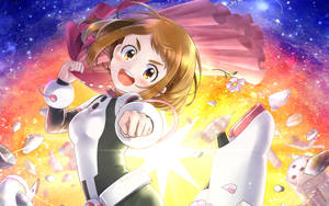 Ochaco Uraraka Color Spiral Art Wallpaper