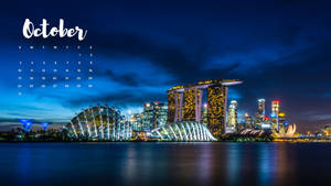 October Calendar 2021 Marina Bay Wallpaper