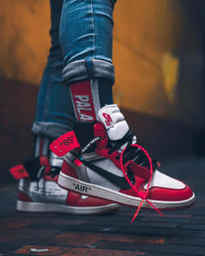 Off White Jordan 1 Person Jeans Wallpaper