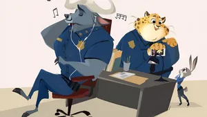 Officer Clawhauser And Colleagues Wallpaper