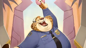 Officer Clawhauser Celebrates Victory Wallpaper