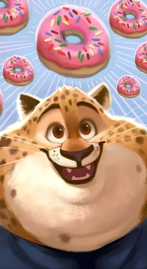 Officer Clawhauser Donut Delight Wallpaper