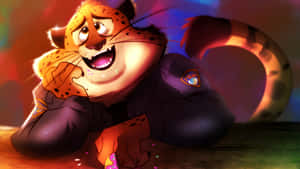 Officer Clawhauser Enjoying Snack Wallpaper