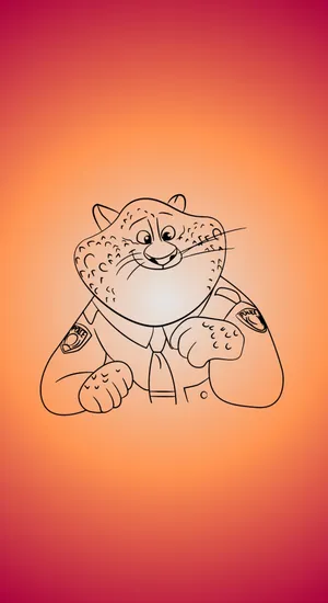 Officer Clawhauser Sketch Wallpaper