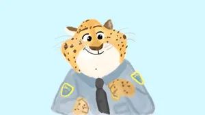 Officer Clawhauser Smiling Cheerfully Wallpaper