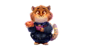 Officer Clawhauser With Donut Wallpaper