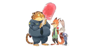 Officer Clawhauser With Friends Wallpaper