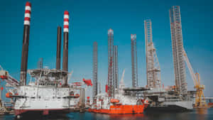 Offshore Drilling Rigsat Port Wallpaper