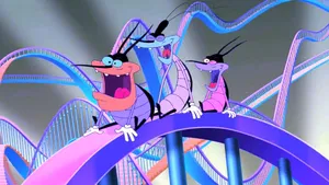 Oggy And The Cockroaches In Action Wallpaper