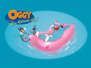 Oggy And The Cockroaches Pool Wallpaper