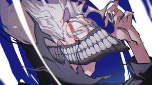 Okarun Mask Reveal Wallpaper