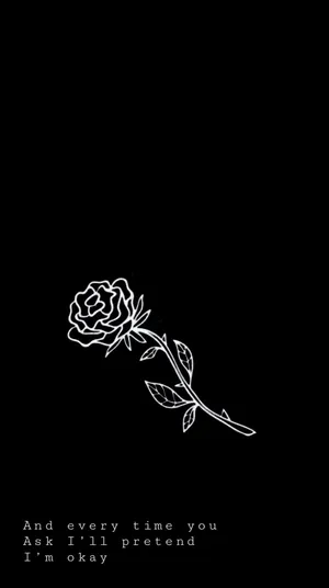 Okay Quote With Rose Illustration Wallpaper