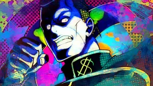 Okuyasu Nijimura From Jojo's Bizarre Adventure In A Striking Pose Wallpaper