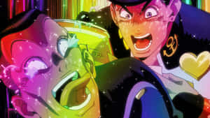 Okuyasu Nijimura Showcasing His Power In A Dynamic Pose. Wallpaper