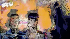 Okuyasu Nijimura Striking A Pose In A Vibrant Colored Background Wallpaper