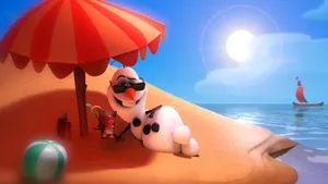 Olaf In Summer Beach Wallpaper