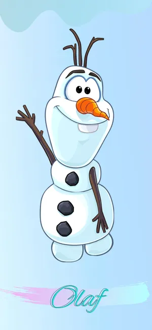 Olaf Waving Graphic Art Wallpaper