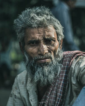 Old Indian Man Vivid Portrait Wallpaper