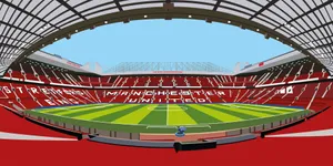 Old Trafford Manchester United Stadium Illustration Wallpaper