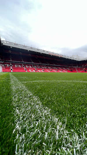 Old Trafford Stadium Grass Perspective Wallpaper