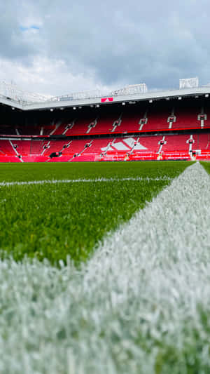 Old Trafford Stadium Grassline View Wallpaper