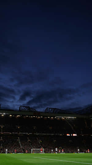 Old Trafford Stadium Night Sky Wallpaper